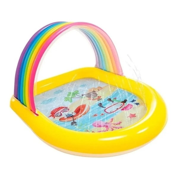 Piscina Infantil Arco Iris Con Toldo Y Aspersor Intex 57156