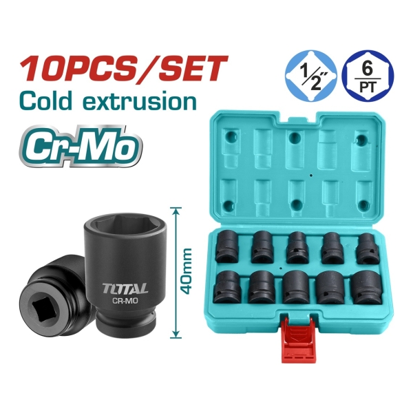 Set Juego De 10 Dados De Impacto Total Encastre 1/2'' - Imagen 3