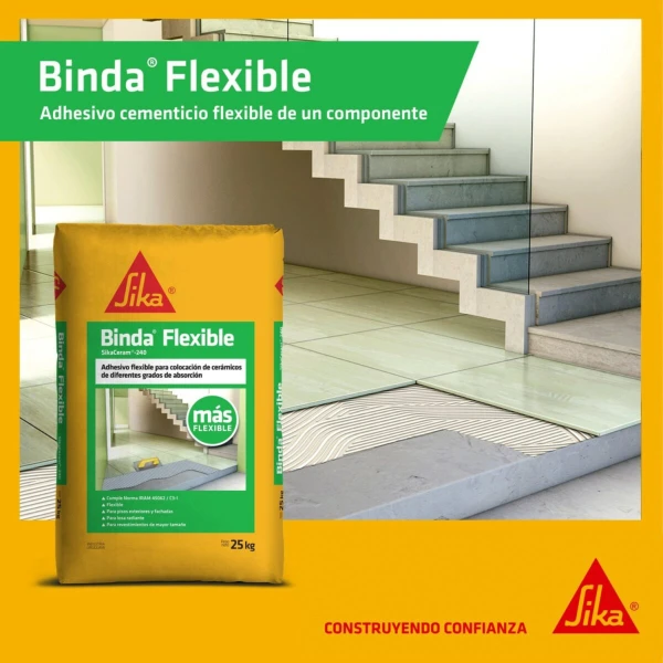 Sika Bindafix Flexible Adhesivo Para Cerámica 25 Kg Elsue - Imagen 2