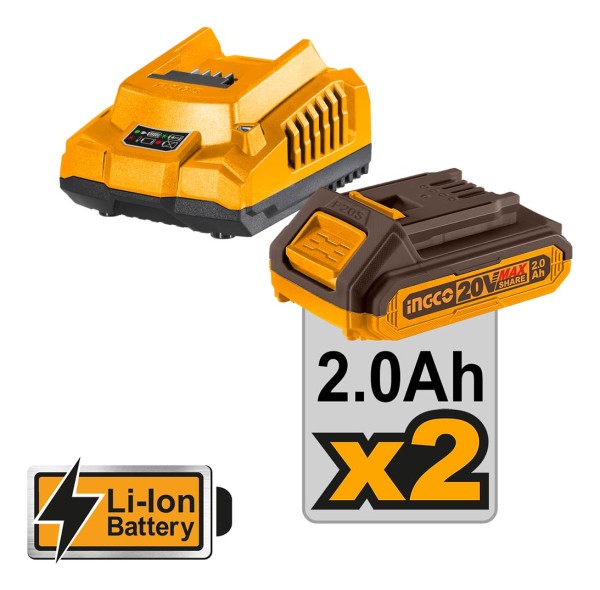 Atornillador De Impacto 1/4 20 Volt Ingco C/2 Bat Sin Carbon - Imagen 4
