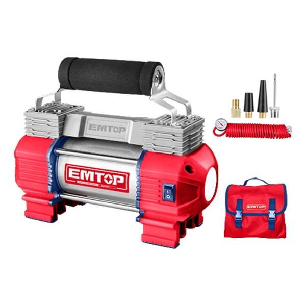 Inflador Compresor 12v 120psi Para Autos Emtop - Imagen 2