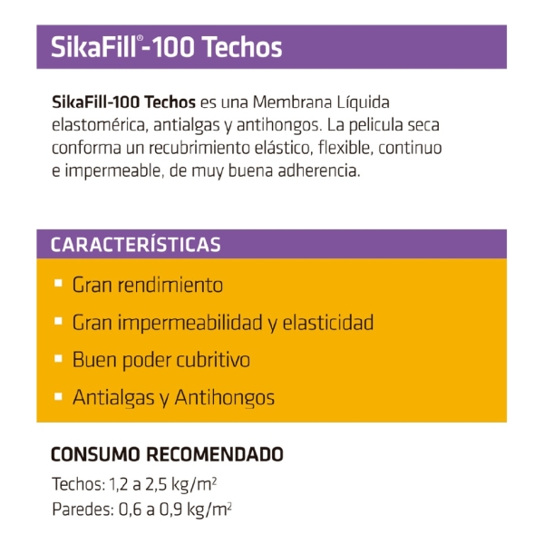 Membrana Líquida Sikafill 100 Techos Gris Balde De 4 Kilos - Imagen 4