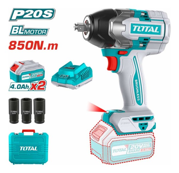 Llave Impacto 20v 1/2'' 850nm Total Tiwli2085 - Imagen 2