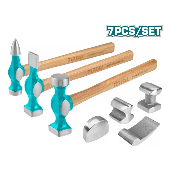 Juego Martillos Desabolladores Chapista 7 Pcs Total Tbafo712 - Imagen 2