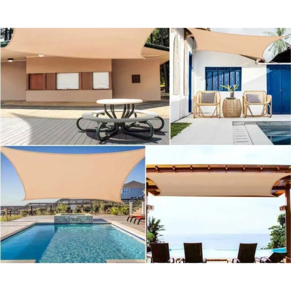 Lona Toldo Vela Rectangular Malla Sombra Filtro Uv 3x5 Mt - Imagen 2