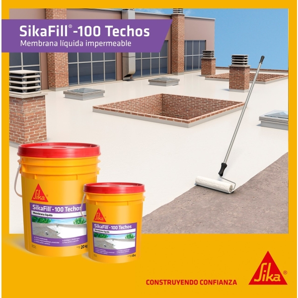 Membrana Líquida Sikafill 100 Techos Gris Balde De 4 Kilos - Imagen 8