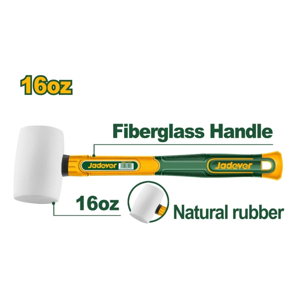 Martillo De Goma 16 Oz Blanco Jadever Jdhm7303 - Imagen 2