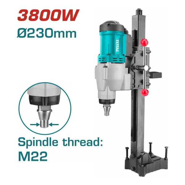Taladro Sacatestigo Total 3800w C Mecha 102mmx450mm Diamante - Imagen 3