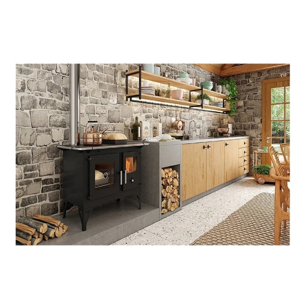 Cocina Calefactor A Leña 115 M2 Doble Combustion F700f - Imagen 4