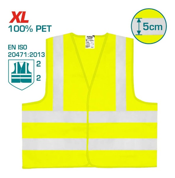 Chaleco Obra Moto Reflectivo Fluorescente Total Tsp503 - Imagen 5