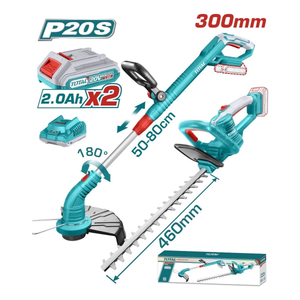 Combo Bordeadora + Corta Cerco Total 20v C/bateria Y Car - Imagen 2