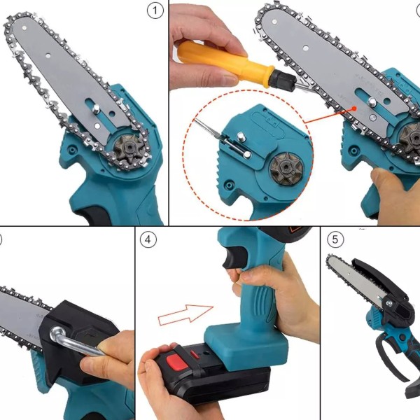 Mini Motosierra 6 PuLG 2 Bat 21v + Brazo Extensible 2.20m - Imagen 7