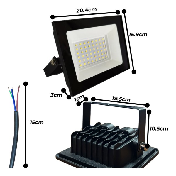 Foco Reflector Led 100w Luzfria Blanca 6500k Intemperie Ip66 - Imagen 2