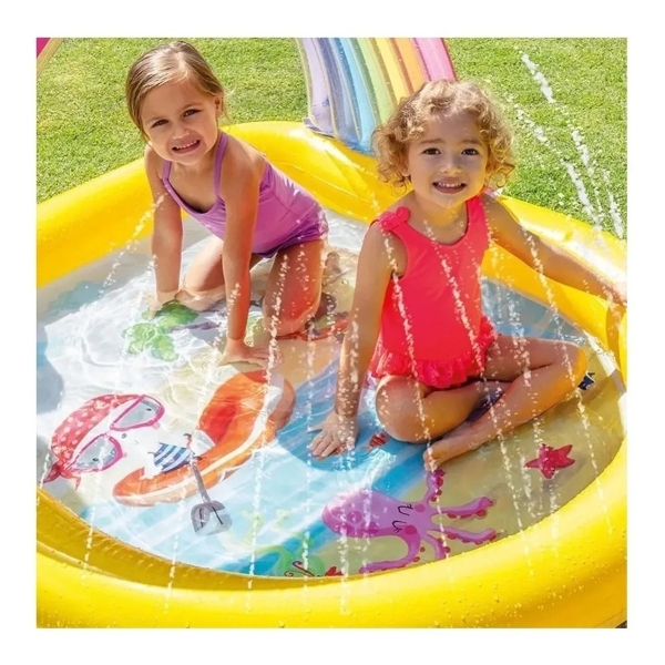 Piscina Infantil Arco Iris Con Toldo Y Aspersor Intex 57156 - Imagen 3