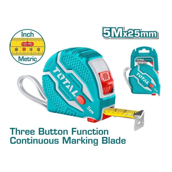 Cinta Métrica 5mts X 25mm Total Tmt126052 - Imagen 2