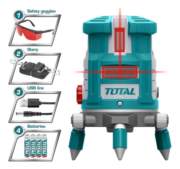 Nivel Laser Auto-nivelante De 5 Lineas Total Tll306505 - Imagen 3