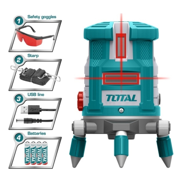 Nivel Laser Auto-nivelante De 5 Lineas Total Tll306505 - Imagen 3