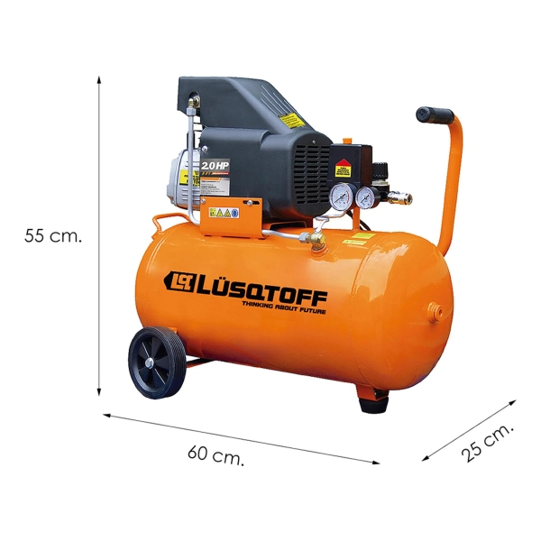 Compresor De Aire Eléctrico Portátil 50l Lüsqtoff Lc-2550bk - Imagen 2