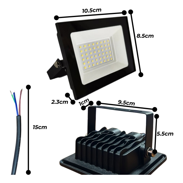 Foco Reflector Led 20w Luz Fria Blanca 6500k Intemperie Ip66 - Imagen 2