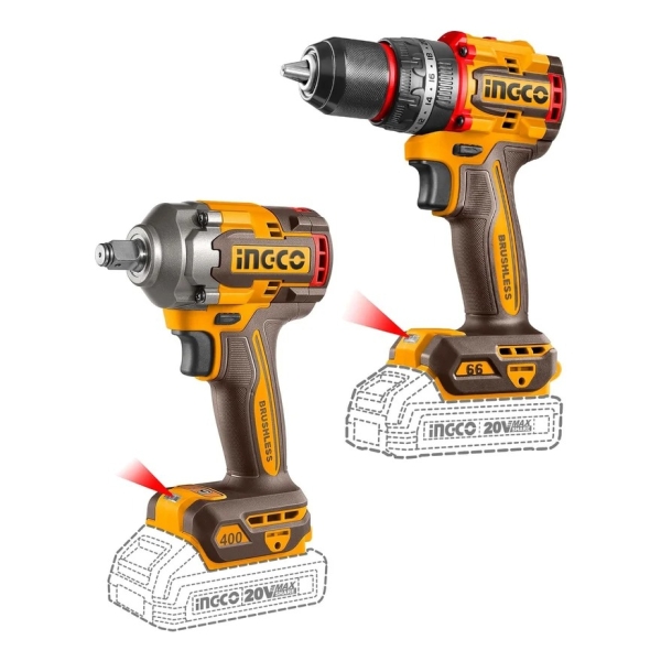 Set Atornillador Percutor + Llave De Impacto Ingco Ckli20275 - Imagen 5