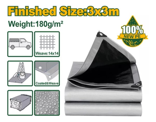 Lona Impermeable Reforzada Uv 3x3m Uso Pesado Jadever - Imagen 2