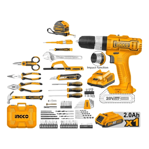 Kit Atornillador Percutor+ 165 Herramientas Hkthp11651 Ingco - Imagen 3