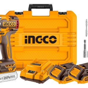 Atornillador De Impacto 1/4 20 Volt Ingco C/2 Bat Sin Carbon
