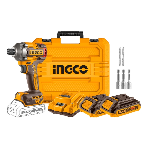 Atornillador De Impacto 1/4 20 Volt Ingco C/2 Bat Sin Carbon