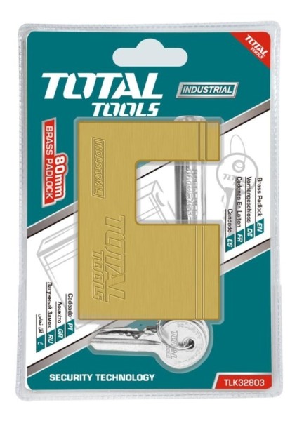 Candado Antipalanca Bronce Macizo 80mm Total Tlk32803 Elsue - Imagen 3