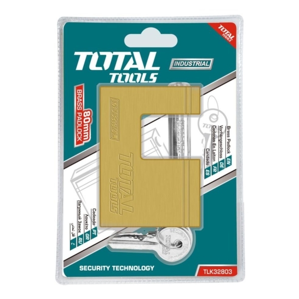 Candado Antipalanca Bronce Macizo 80mm Total Tlk32803 Elsue - Imagen 3