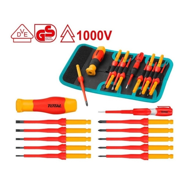 Set 12 Destornilladores Aislados 1000 V Total Electricista - Imagen 2