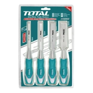 Set De 4 Formón Para Madera Total, Cromo Vanadio, Industrial