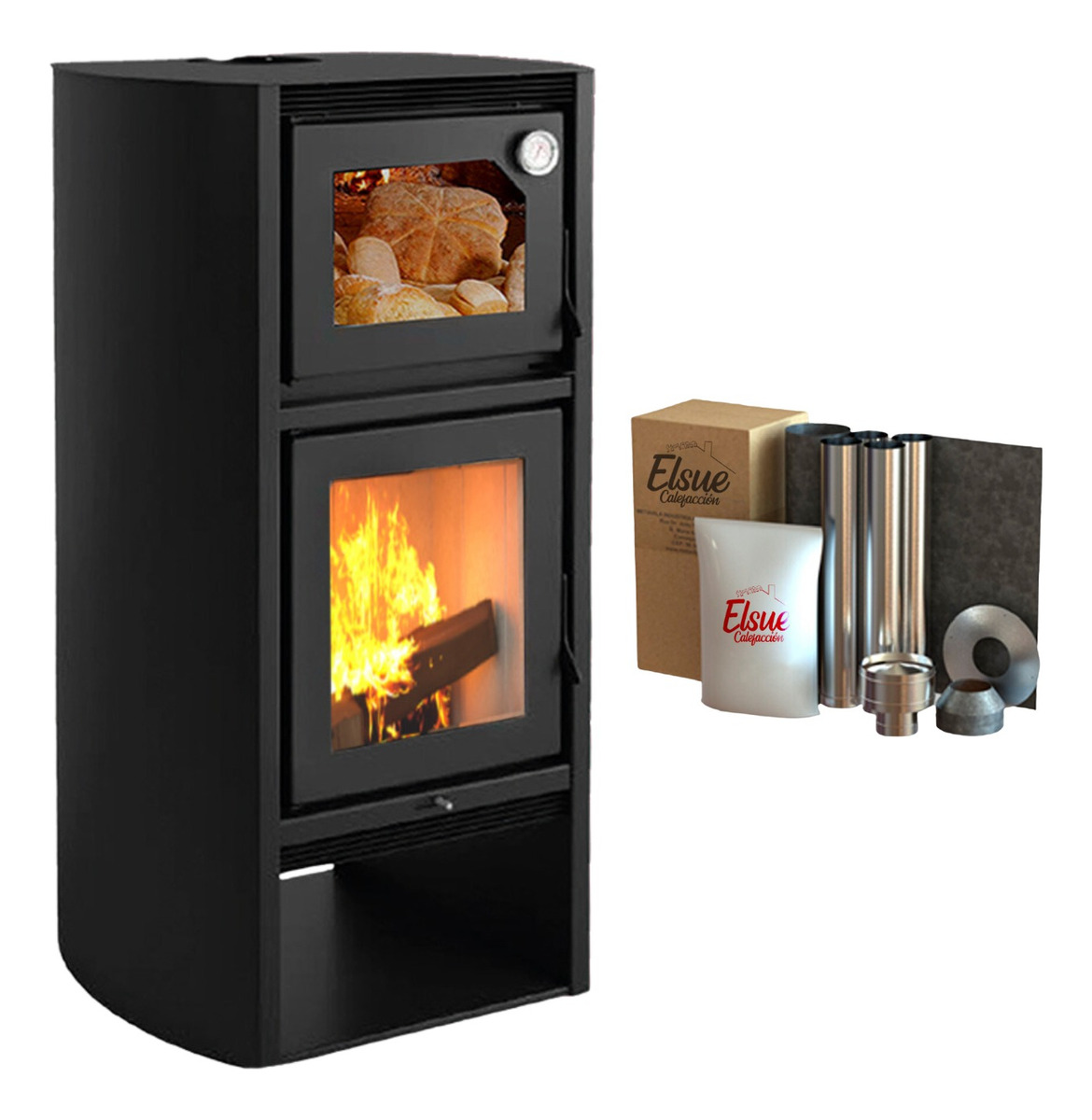 Calefactor Ecologico Leña Con Horno 1490gf + Kit Techo - Imagen 8