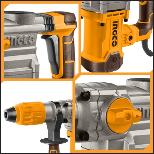 Rotomartillo 1600w 3850 Bpm 650 Rpm 10 Joule Sds Max Ingco - Imagen 3