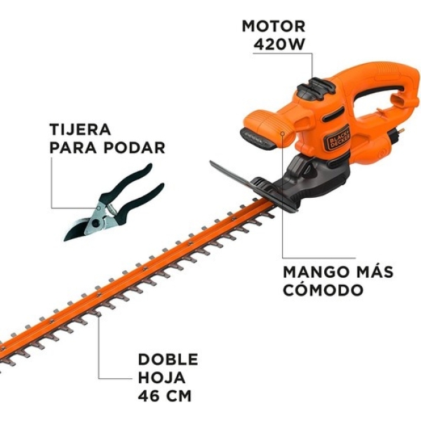 Cortacerco Eléctrico Black Decker Beht201k 46cm 420w - Imagen 4