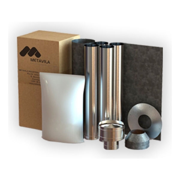 Kit Caños Calefactor 110mm Techo Y Pared Completo - Imagen 4