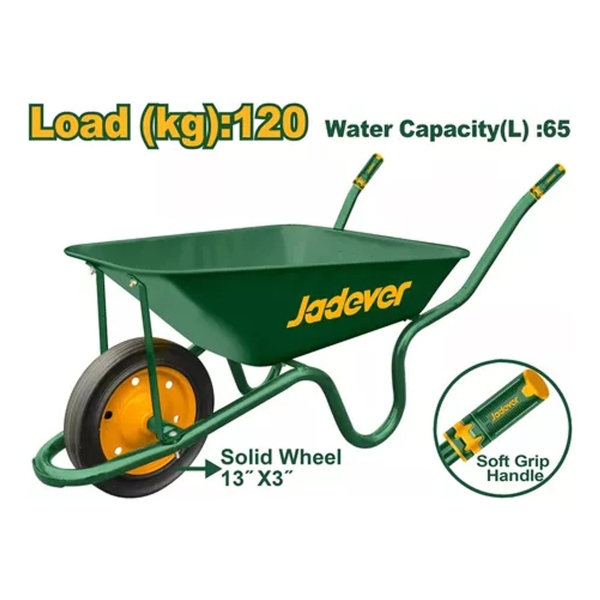 Kit Carretilla Rueda Maciza 120kg +2 Palas Metálicas Jadever - Imagen 2