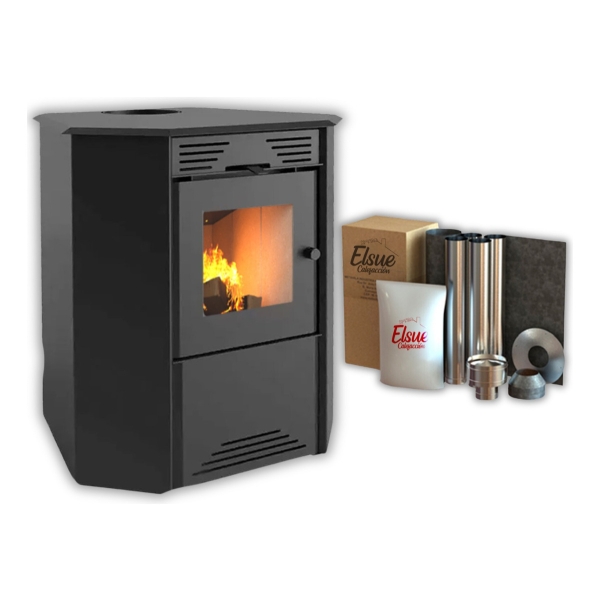 Calefactor 75mt2 Doble Combustión Esquinero 790gf + Kit Caño