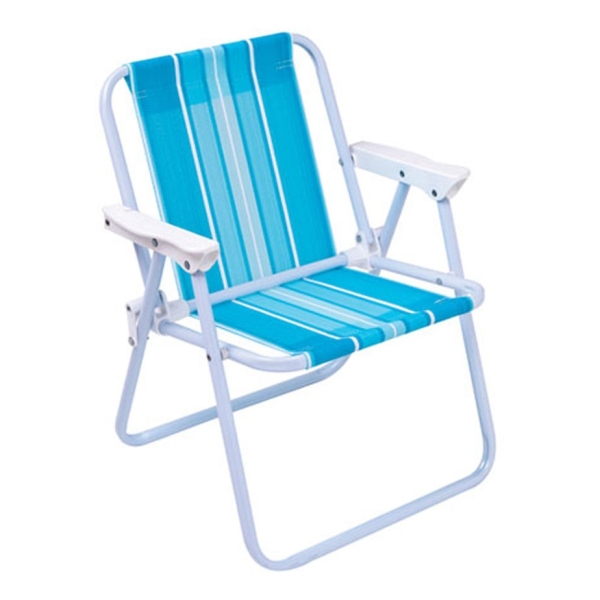 Silla Infantil Plegable Alta De Acero Mor A Rayas 2009