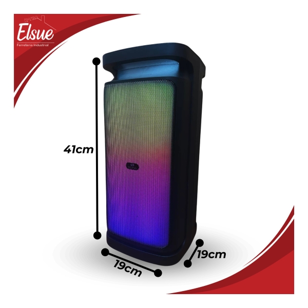 Parlante Bluetooth Usb Fm Rgb Ligth Bateria Litio Partybox - Imagen 2