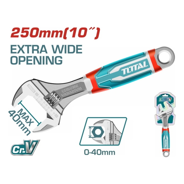Llave Ajustable Francesa 10'' 250mm Total Tht101106 Elsue - Imagen 3