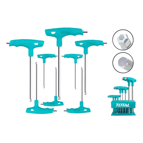 Set X 8 Llave Allen Hex Con Mango Total