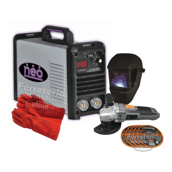 Soldadora Neo 140amp Industrial + Mascara + Amoladora Elsue