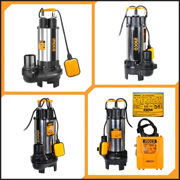 Bomba Sumergible Pozo Negro 2200w 13m Ingco Spdb22008 - Imagen 3