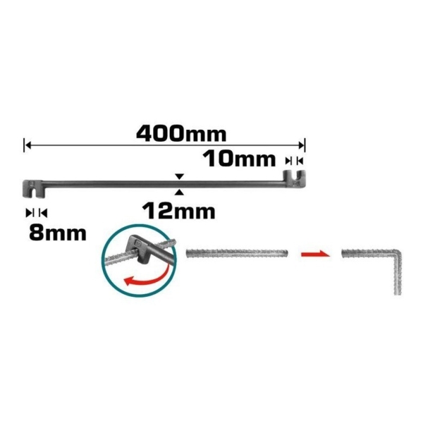 Grinfa Comb 8mm 10mm Doblador Hierro Total Thbeb08102 - Imagen 2