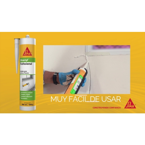 Sellador Acrilico Para Int/ext Sikacryl Profesional 300cc - Imagen 2