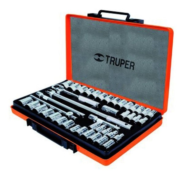 Juego De Dados 42 Piezas Truper 1/2'' Cromo Vanadio Valija