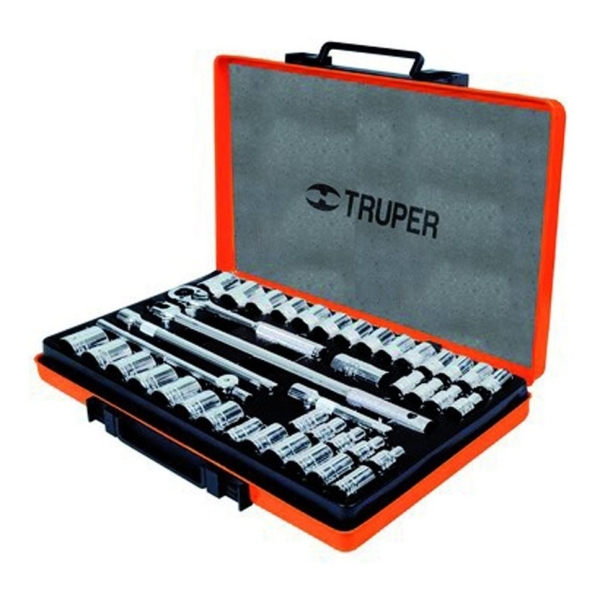 Juego De Dados 42 Piezas Truper 1/2'' Cromo Vanadio Valija