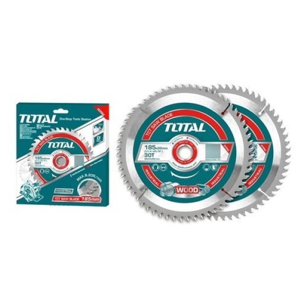 Set De 2 Discos Corte Madera Total Para Sierra Circular, 7.1