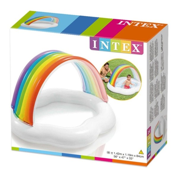Piscina Inflable Infantil Con Techo Arcoiris 82l Intex 57141 - Imagen 4